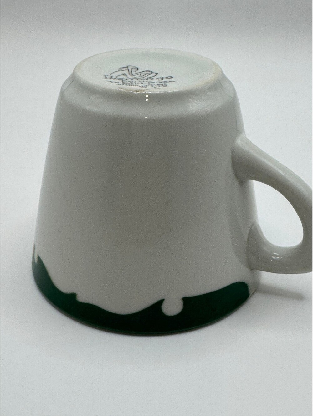 Vintage Shenango China Restaurantware Coffee Mug L-19 3" White with Green Band